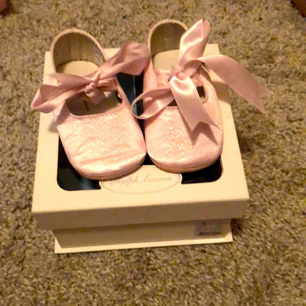 Ralph Lauren baby ribbon dress shoes size 3c